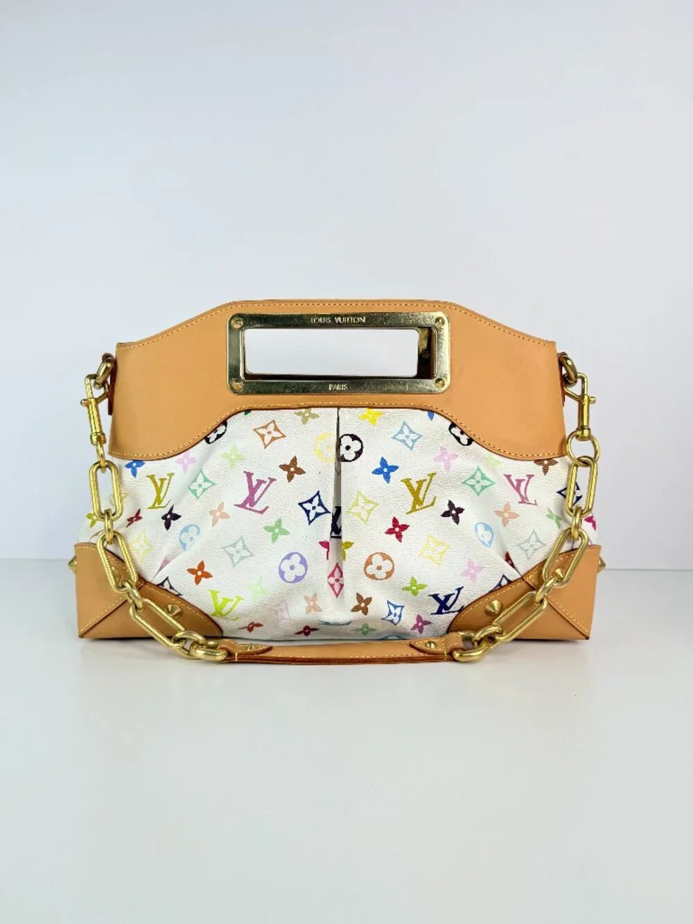 louis vuitton judy handbag monogram multicolor white